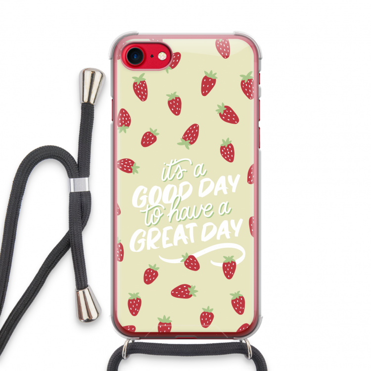 Don't forget to have a great day: iPhone SE 2020 Transparant Hoesje met koord