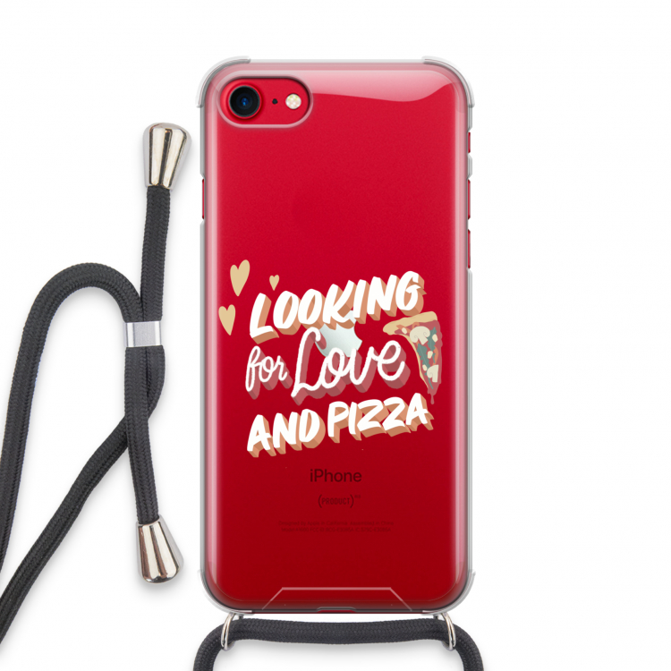 Pizza is the answer: iPhone SE 2020 Transparant Hoesje met koord