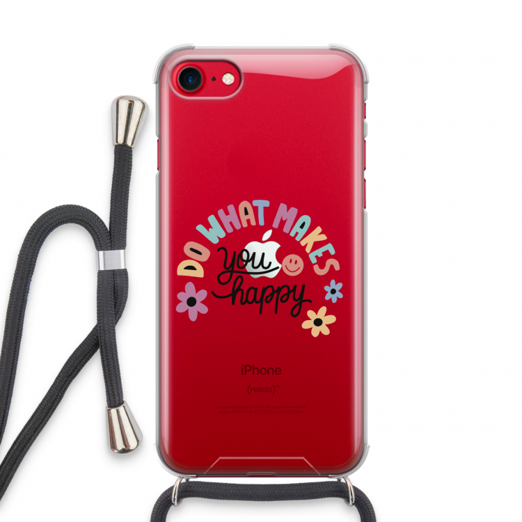 Happy days: iPhone SE 2020 Transparant Hoesje met koord