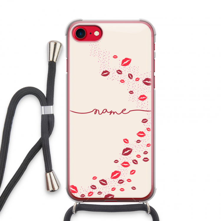 Kusjes: iPhone SE 2020 Transparant Hoesje met koord
