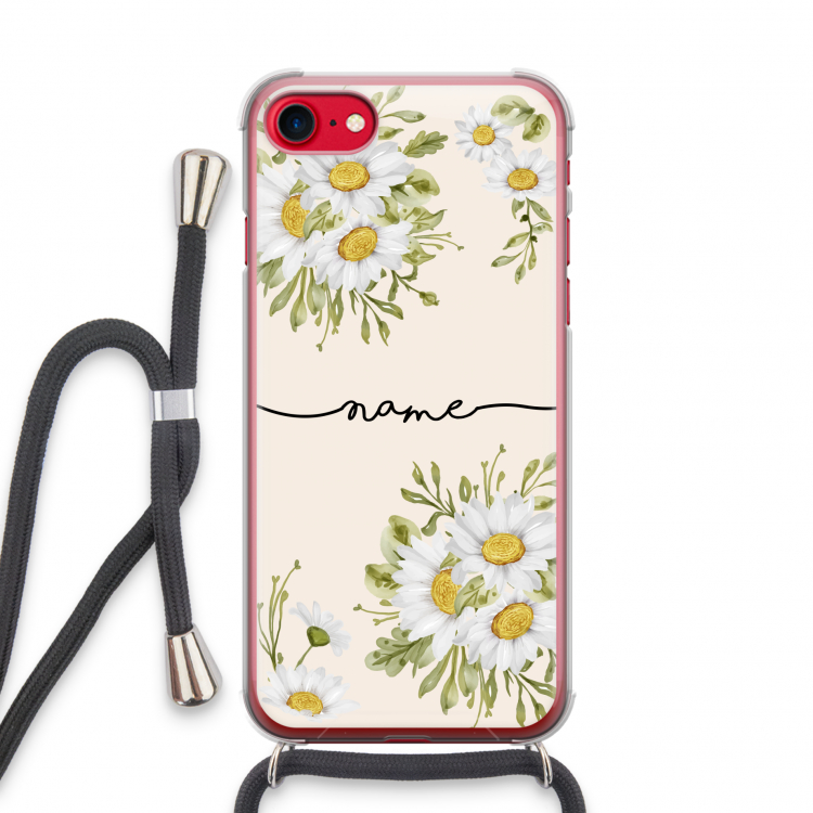 Daisies: iPhone SE 2020 Transparant Hoesje met koord