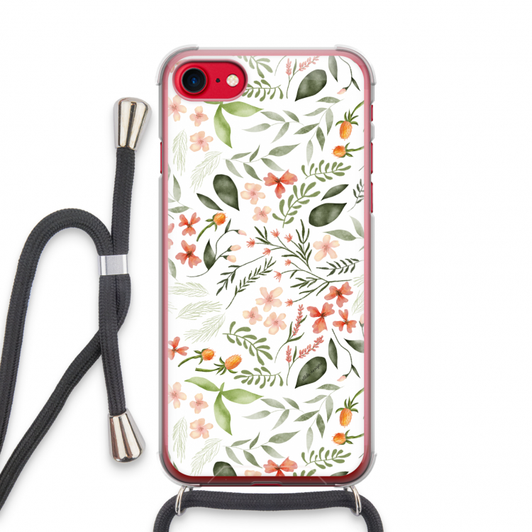 Sweet little flowers: iPhone SE 2020 Transparant Hoesje met koord