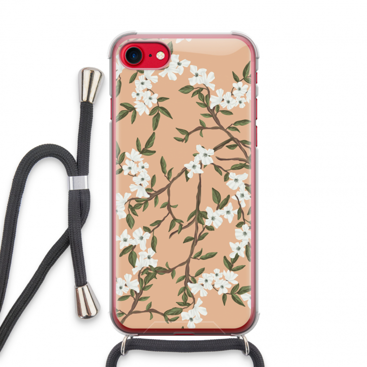 Blossoming spring: iPhone SE 2020 Transparant Hoesje met koord