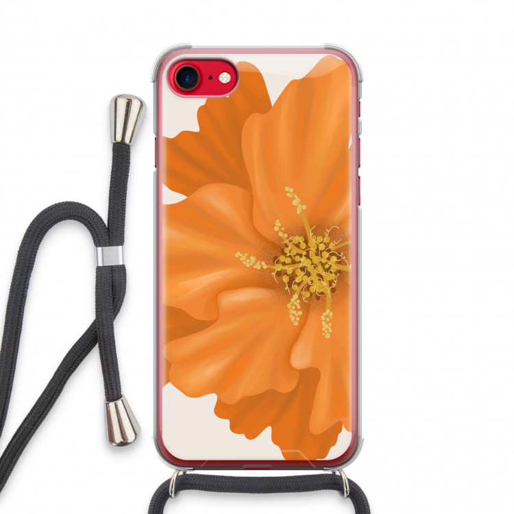 Orange Ellila flower: iPhone SE 2020 Transparant Hoesje met koord