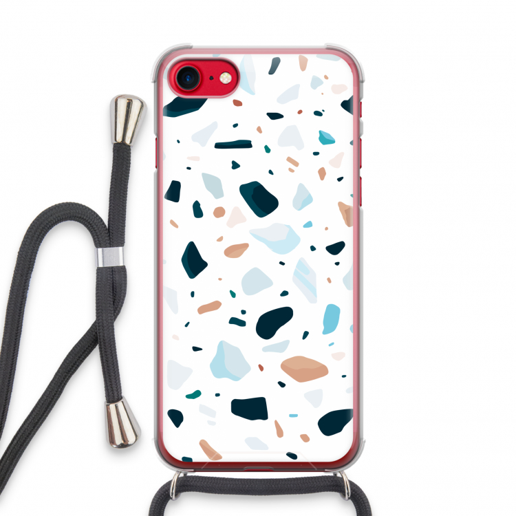 Terrazzo N°13: iPhone SE 2020 Transparant Hoesje met koord