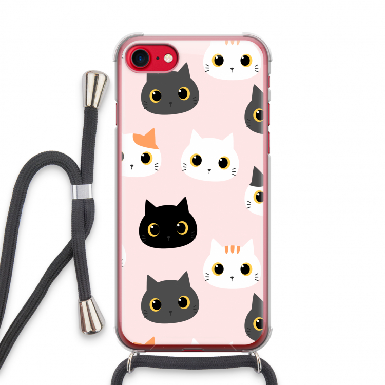Katten: iPhone SE 2020 Transparant Hoesje met koord
