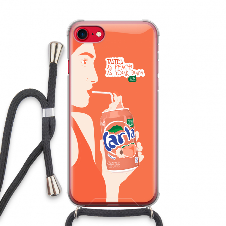 Peach please!: iPhone SE 2020 Transparant Hoesje met koord