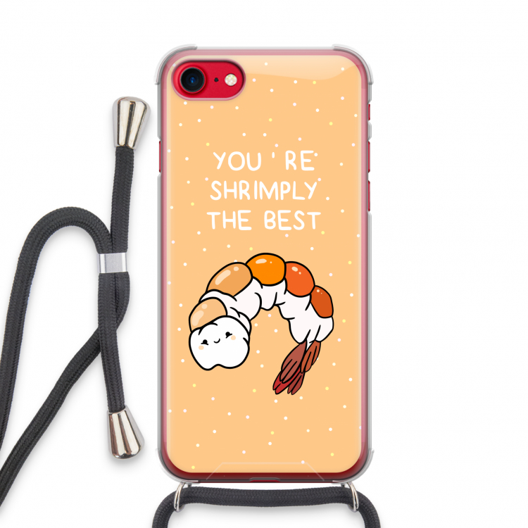 You're Shrimply The Best: iPhone SE 2020 Transparant Hoesje met koord