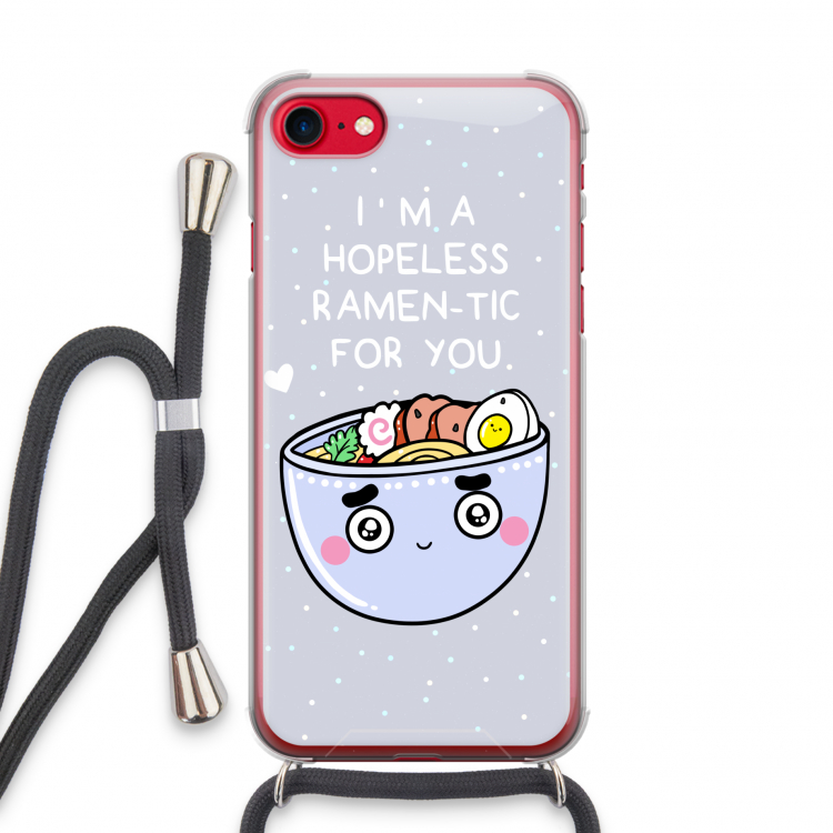 I'm A Hopeless Ramen-Tic For You: iPhone SE 2020 Transparant Hoesje met koord