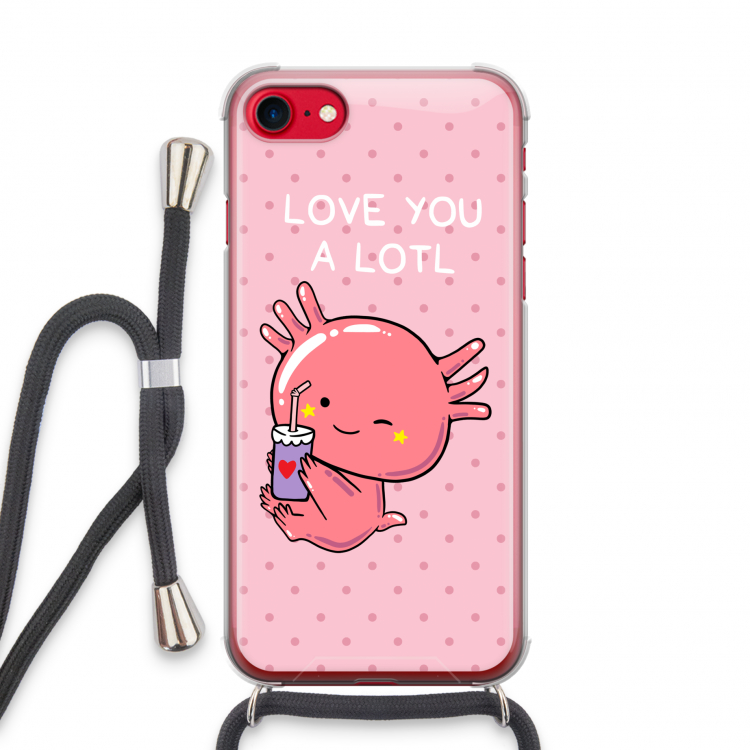 Love You A Lotl: iPhone SE 2020 Transparant Hoesje met koord