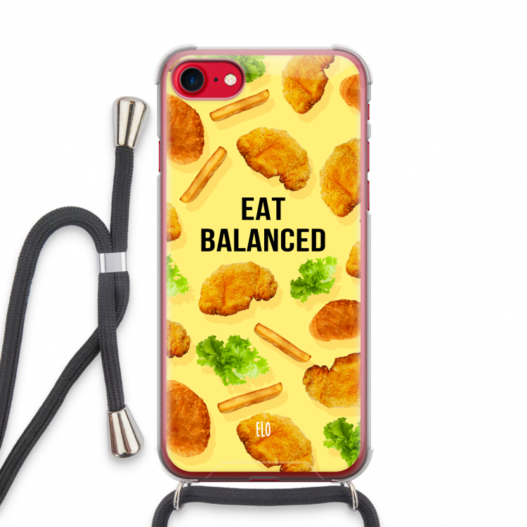 Eat Balanced: iPhone SE 2020 Transparant Hoesje met koord
