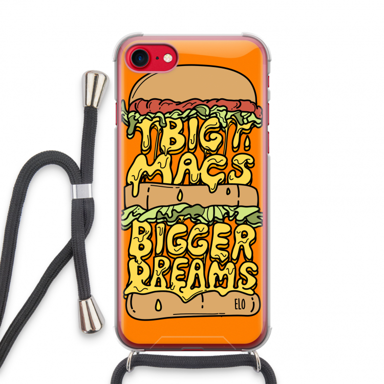 Big Macs Bigger Dreams: iPhone SE 2020 Transparant Hoesje met koord