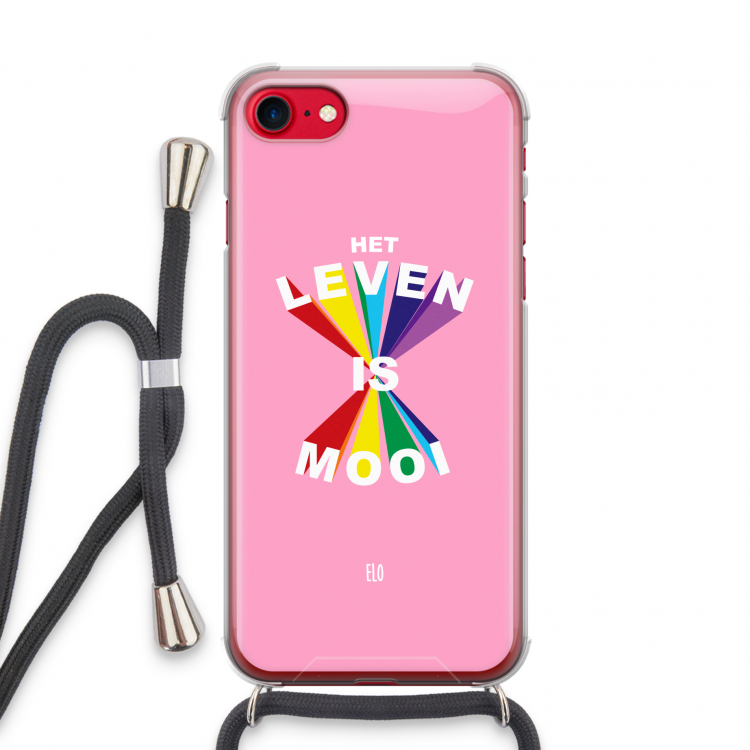 Het Leven Is Mooi: iPhone SE 2020 Transparant Hoesje met koord