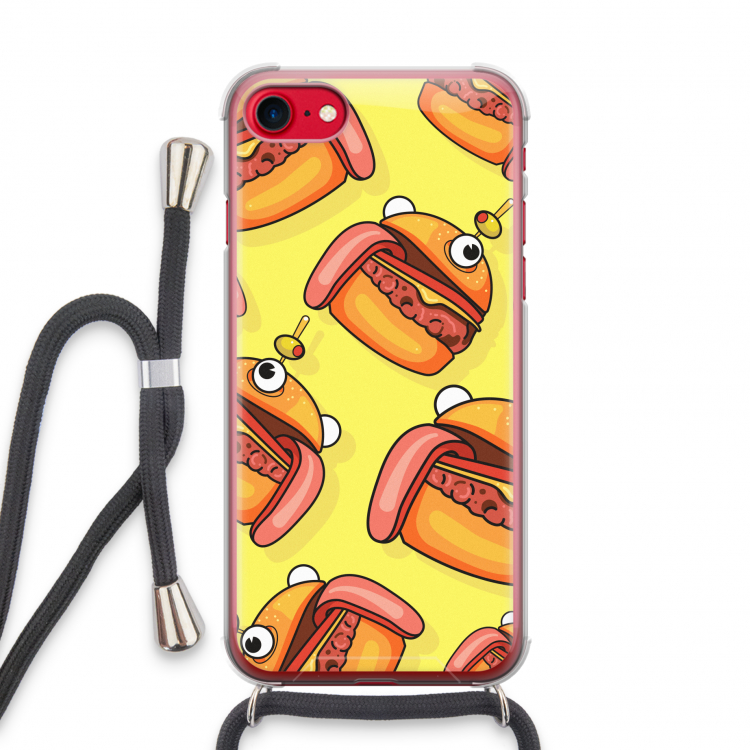 Hamburger: iPhone SE 2020 Transparant Hoesje met koord