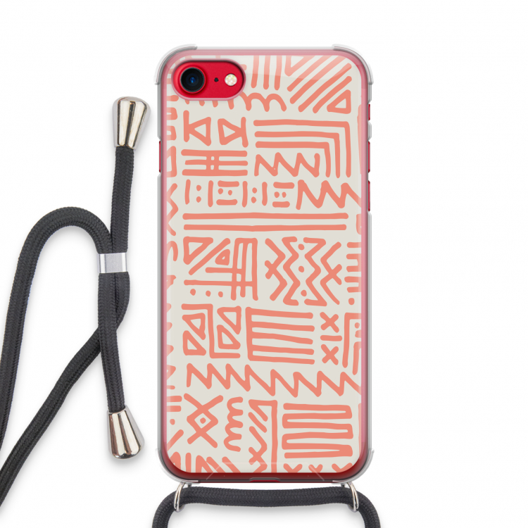 Marrakech Pink: iPhone SE 2020 Transparant Hoesje met koord