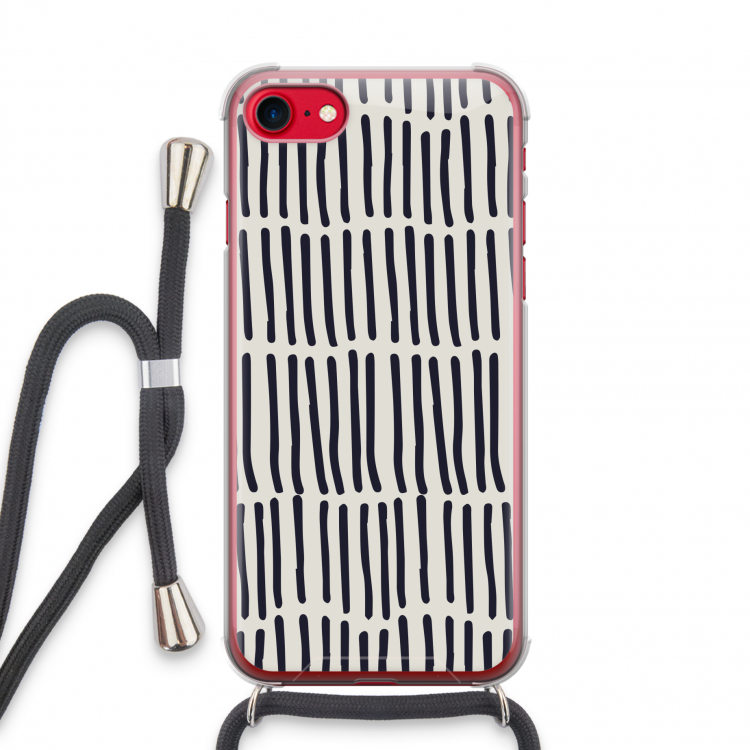 Moroccan stripes: iPhone SE 2020 Transparant Hoesje met koord
