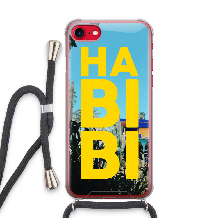 Habibi Majorelle : iPhone SE 2020 Transparant Hoesje met koord