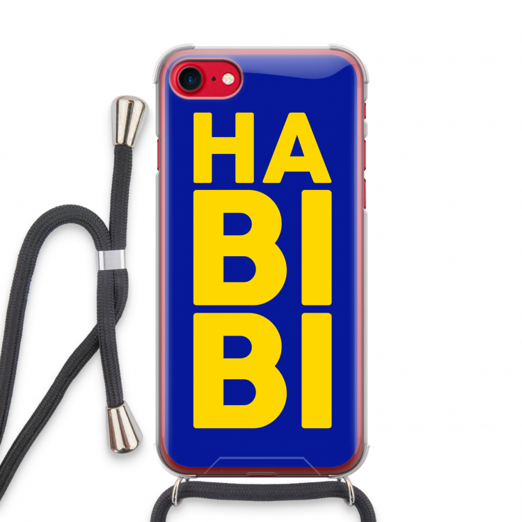 Habibi Blue: iPhone SE 2020 Transparant Hoesje met koord