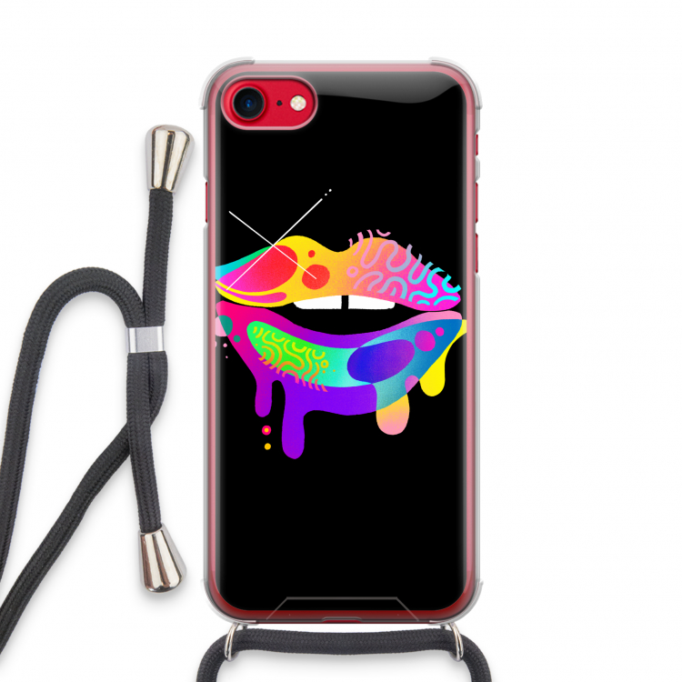 Lip Palette: iPhone SE 2020 Transparant Hoesje met koord
