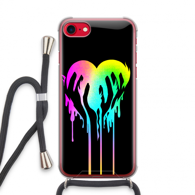 Hold My Heart: iPhone SE 2020 Transparant Hoesje met koord