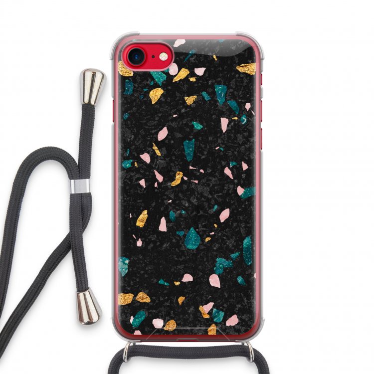 Terrazzo N°10: iPhone SE 2020 Transparant Hoesje met koord