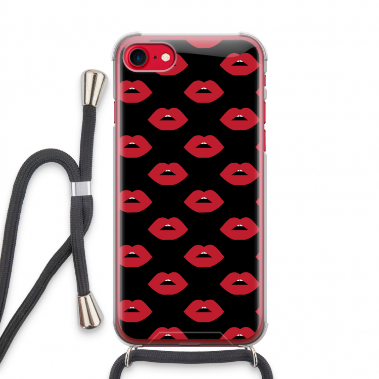Lips: iPhone SE 2020 Transparant Hoesje met koord