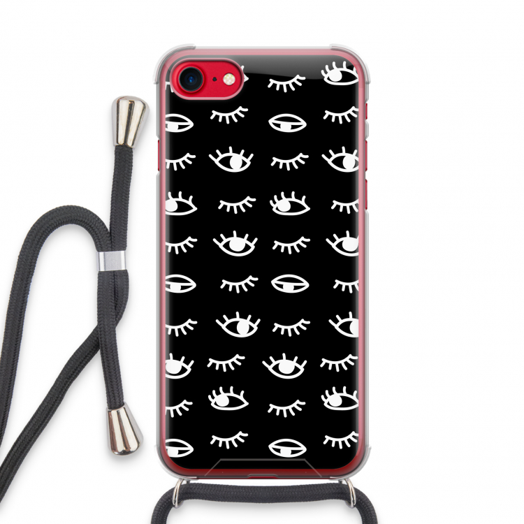Eye pattern #3: iPhone SE 2020 Transparant Hoesje met koord