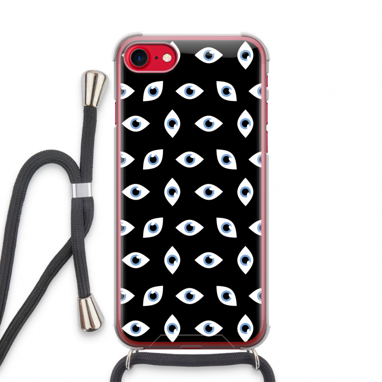 Eyes pattern: iPhone SE 2020 Transparant Hoesje met koord