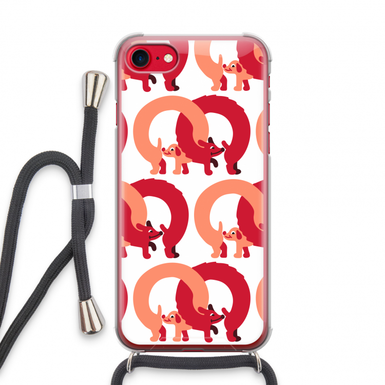 Dogs: iPhone SE 2020 Transparant Hoesje met koord