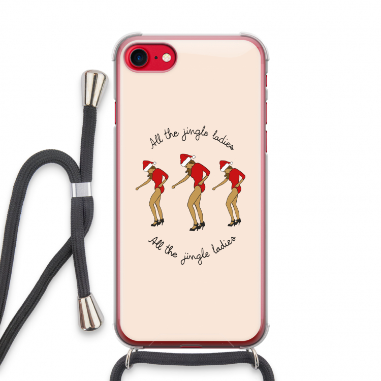 Jingle Ladies: iPhone SE 2020 Transparant Hoesje met koord