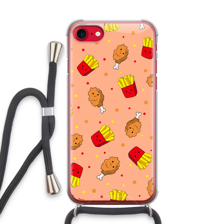 Chicken 'n Fries: iPhone SE 2020 Transparant Hoesje met koord