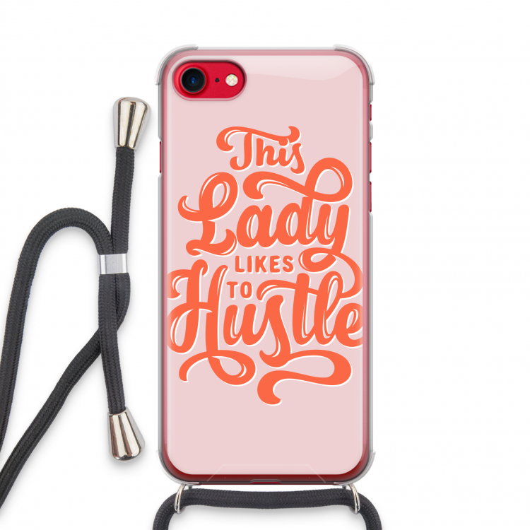 Hustle Lady: iPhone SE 2020 Transparant Hoesje met koord
