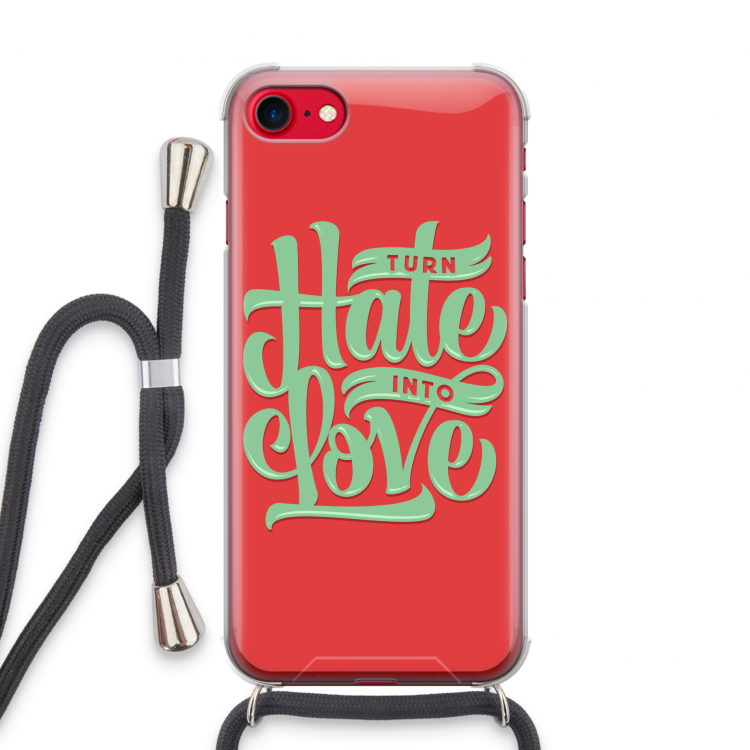 Turn hate into love: iPhone SE 2020 Transparant Hoesje met koord