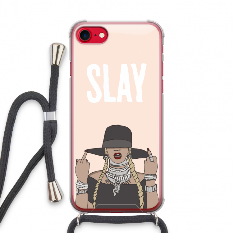 Slay All Day: iPhone SE 2020 Transparant Hoesje met koord