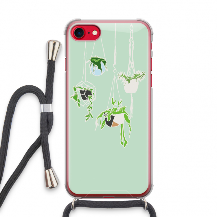 Hang In There: iPhone SE 2020 Transparant Hoesje met koord