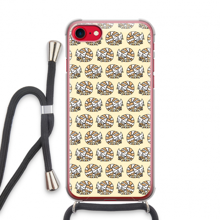 Slapende poes: iPhone SE 2020 Transparant Hoesje met koord