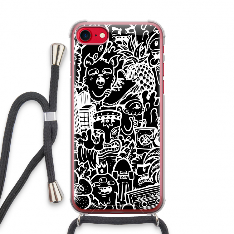 Vexx Black Mixtape: iPhone SE 2020 Transparant Hoesje met koord