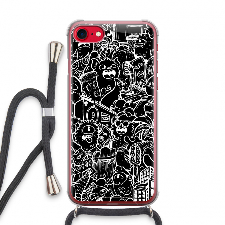 Vexx Black City : iPhone SE 2020 Transparant Hoesje met koord