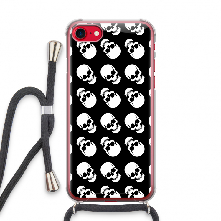 Musketon Skulls: iPhone SE 2020 Transparant Hoesje met koord