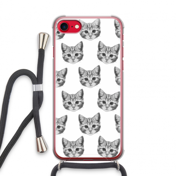 Kitten: iPhone SE 2020 Transparant Hoesje met koord
