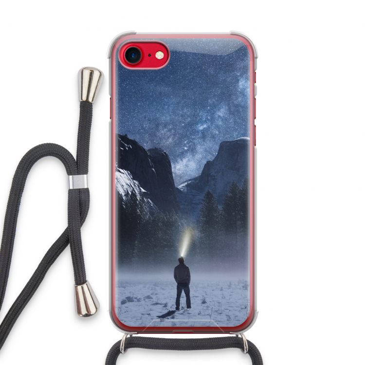 Wanderlust: iPhone SE 2020 Transparant Hoesje met koord