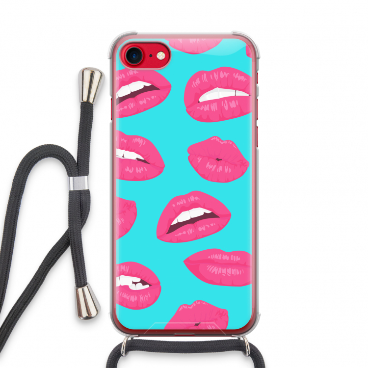 Bite my lip: iPhone SE 2020 Transparant Hoesje met koord