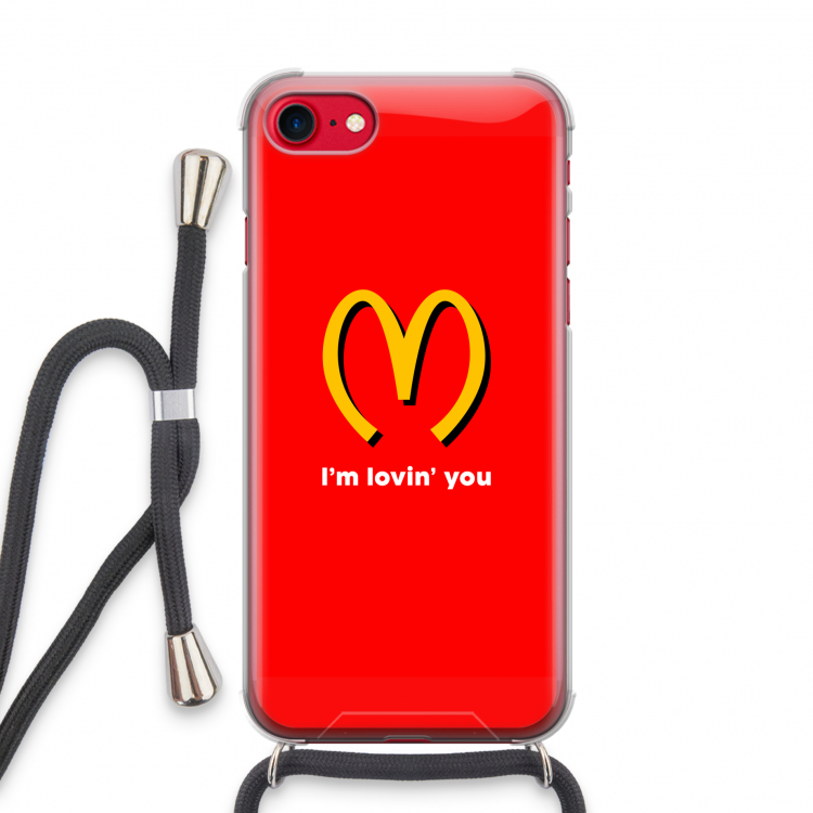 I'm lovin' you: iPhone SE 2020 Transparant Hoesje met koord