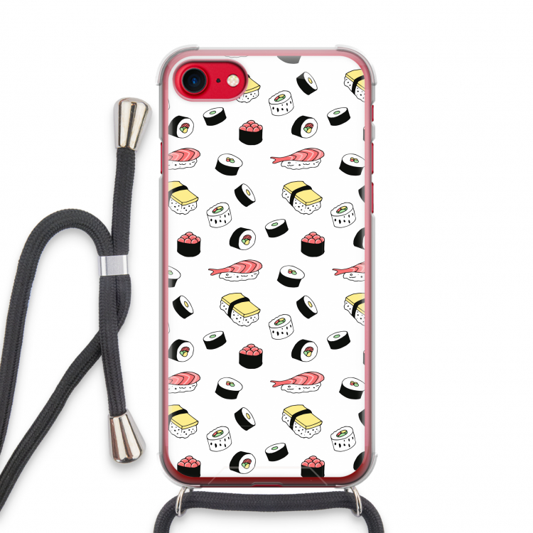 Sushi time: iPhone SE 2020 Transparant Hoesje met koord