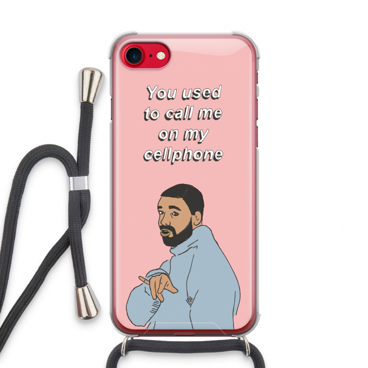 Hotline bling: iPhone SE 2020 Transparant Hoesje met koord