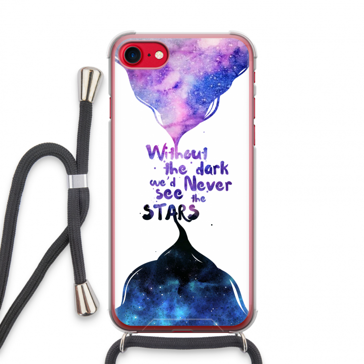 Stars quote: iPhone SE 2020 Transparant Hoesje met koord