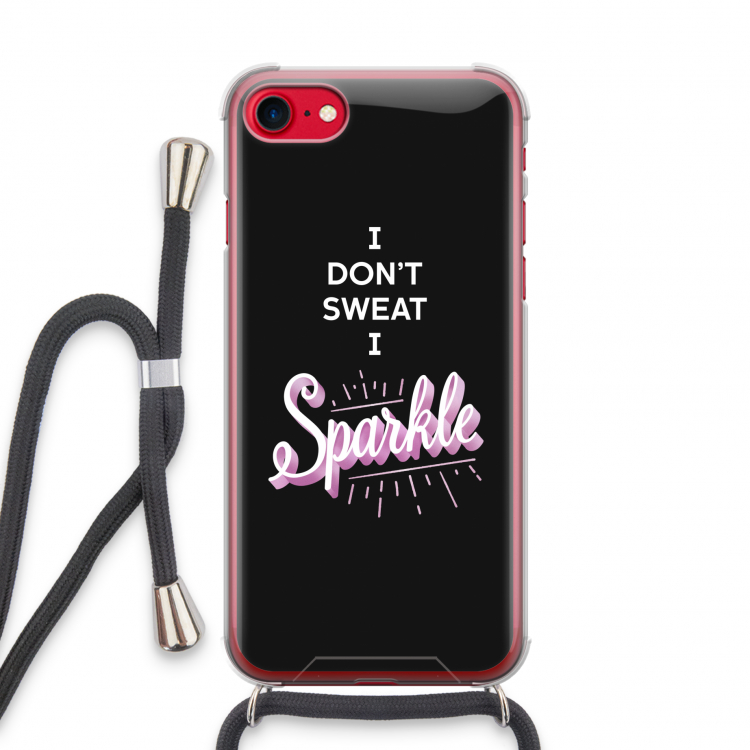 Sparkle quote: iPhone SE 2020 Transparant Hoesje met koord
