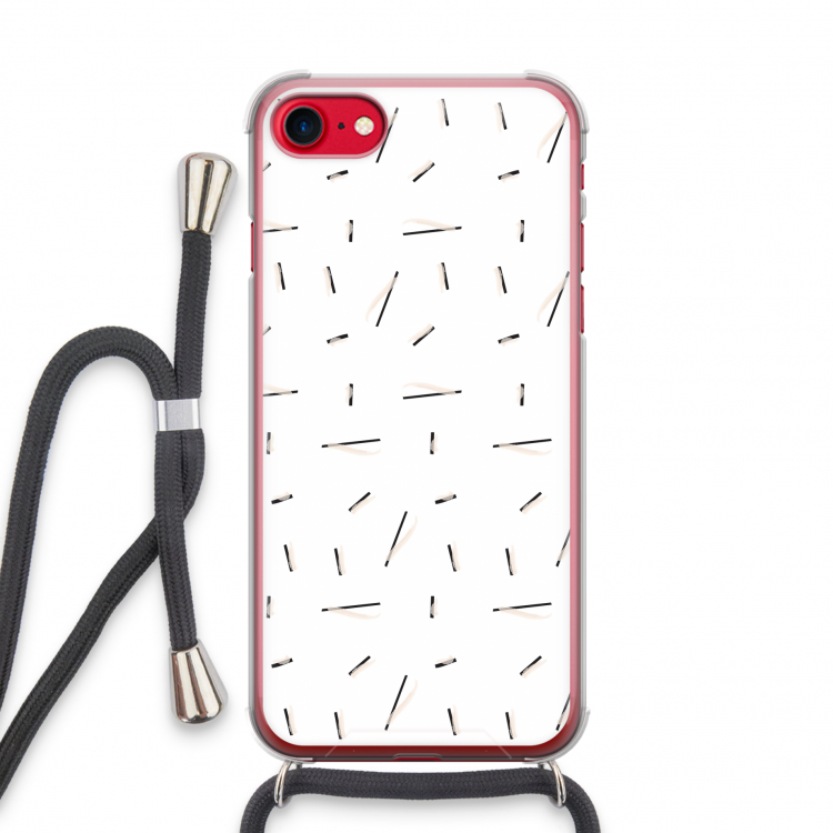 Hipster stripes: iPhone SE 2020 Transparant Hoesje met koord