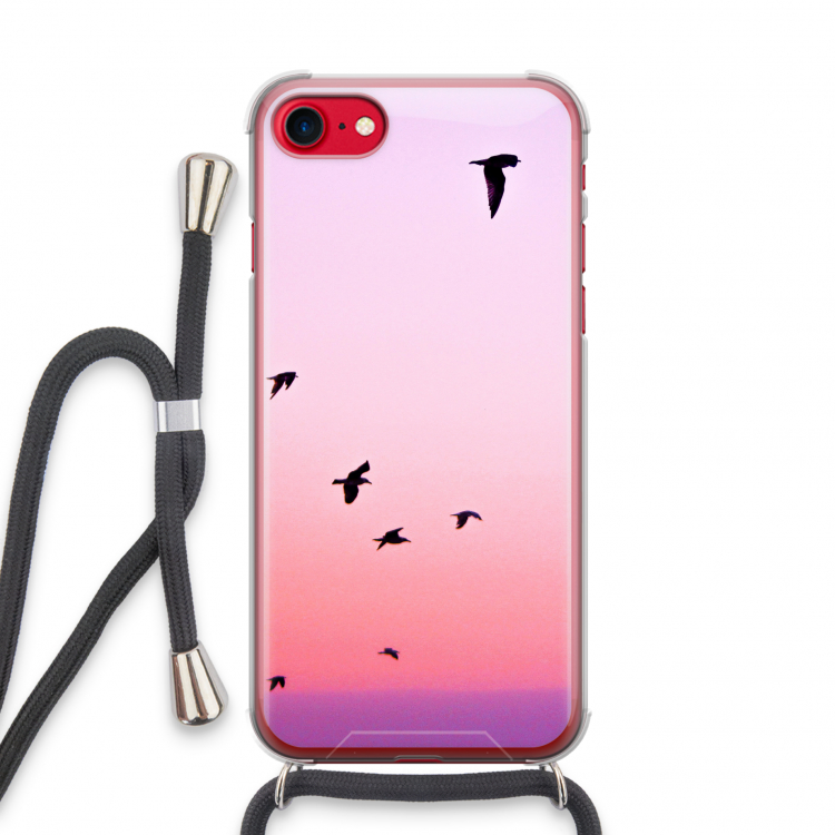 Fly away: iPhone SE 2020 Transparant Hoesje met koord