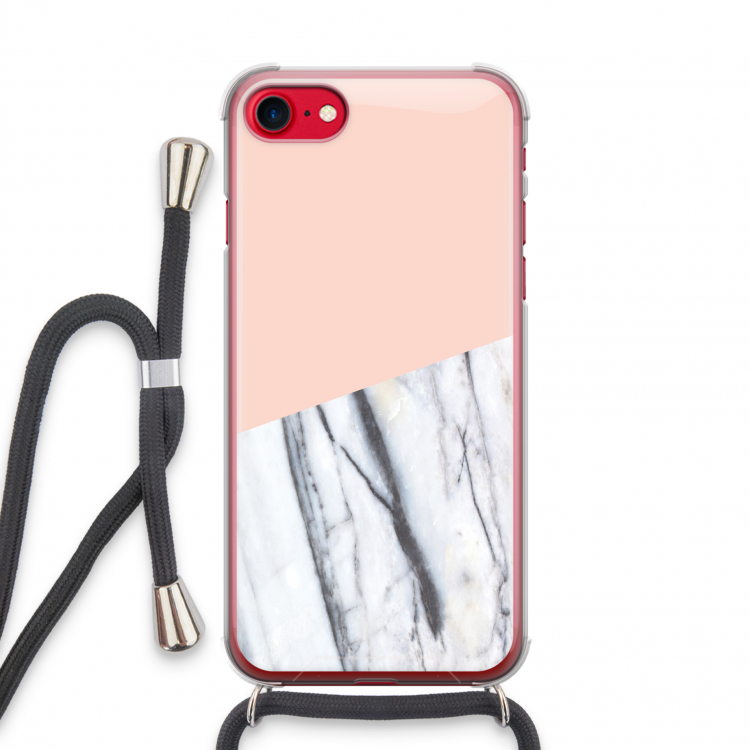 A touch of peach: iPhone SE 2020 Transparant Hoesje met koord